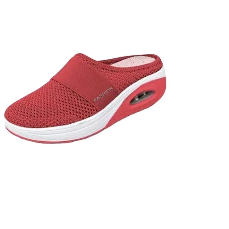 Air-cushioned slip-on walking shoes