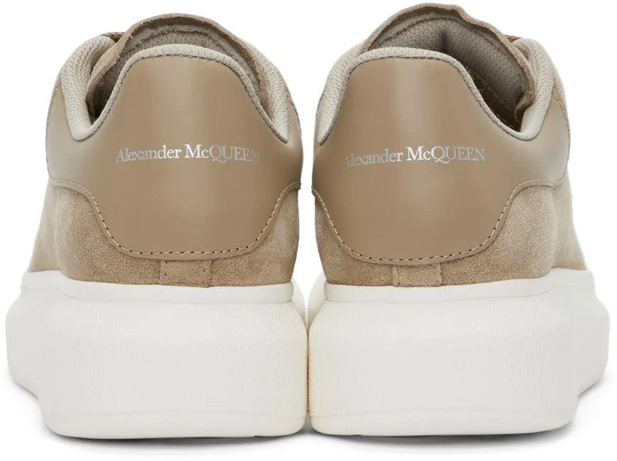 Alexander McQueen Beige Suede Oversized Sneakers