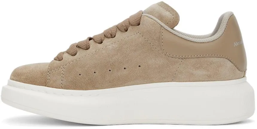 Alexander McQueen Beige Suede Oversized Sneakers