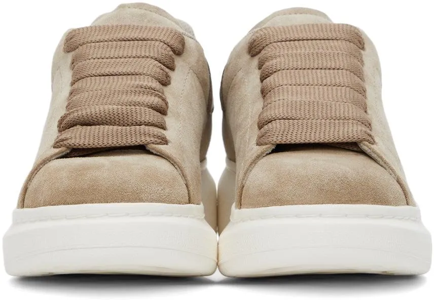 Alexander McQueen Beige Suede Oversized Sneakers