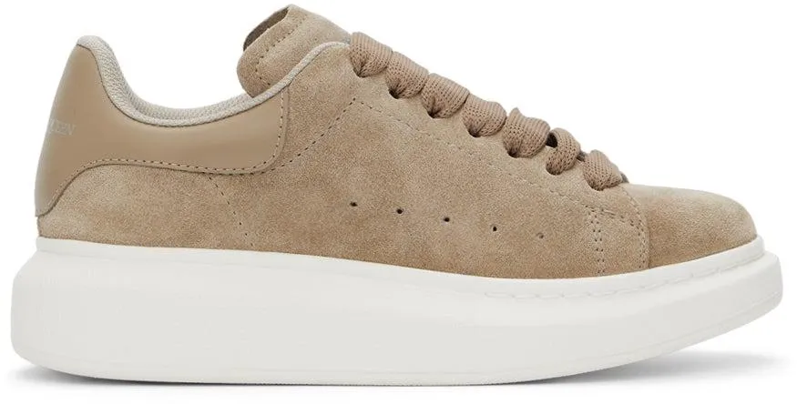 Alexander McQueen Beige Suede Oversized Sneakers