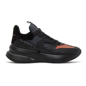 Alexander McQueen Black and Orange Panelled High Sneakers