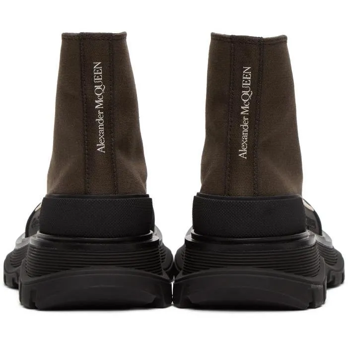 Alexander McQueen Brown Tread Slick Platform High Sneakers