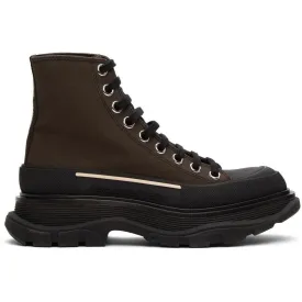 Alexander McQueen Brown Tread Slick Platform High Sneakers