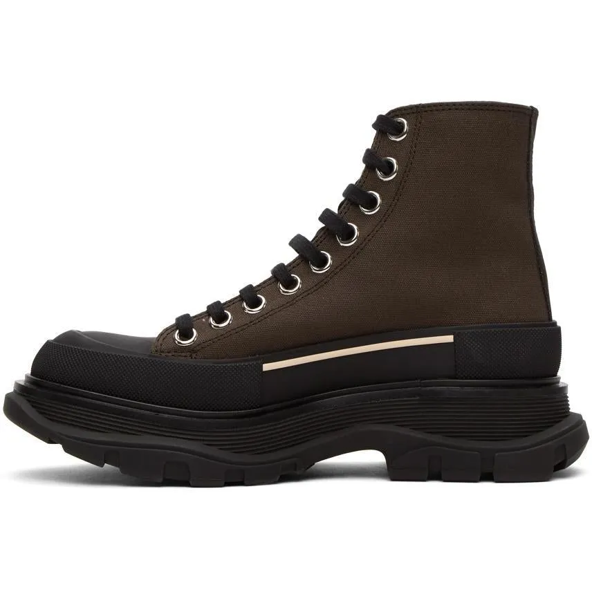 Alexander McQueen Brown Tread Slick Platform High Sneakers