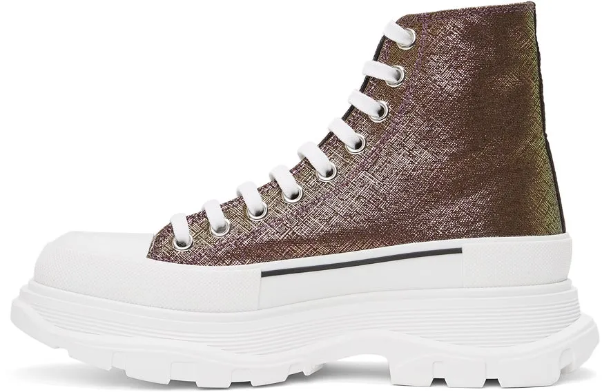 Alexander McQueen Purple Iridescent Tread Slick Boots