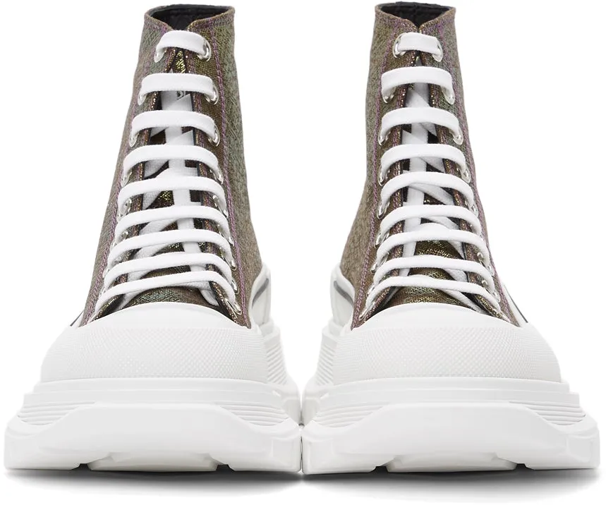 Alexander McQueen Purple Iridescent Tread Slick Boots