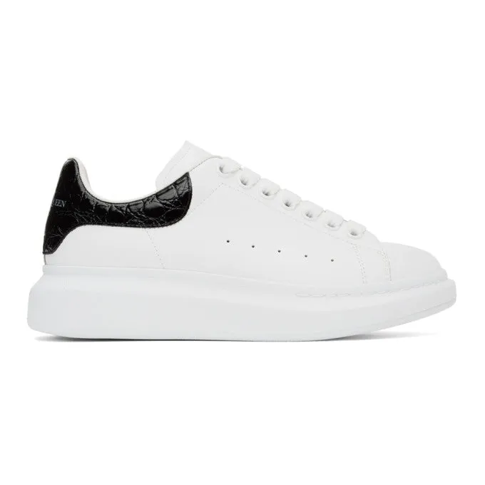 Alexander McQueen White and Black Croc Oversized Sneakers