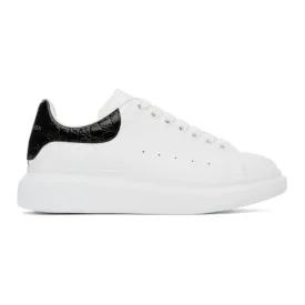 Alexander McQueen White and Black Croc Oversized Sneakers