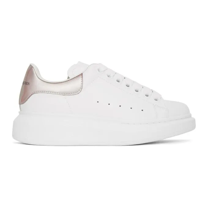 Alexander McQueen White and Iridescent Oversized Sneakers