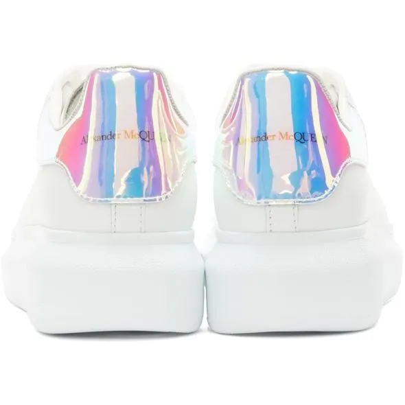 Alexander McQueen White Holographic Oversized Sneakers