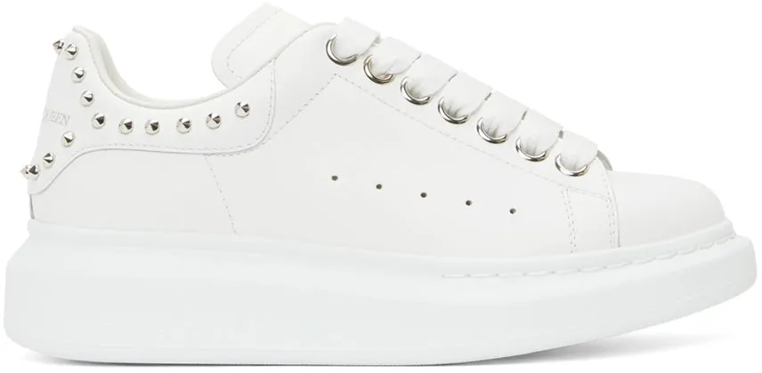 Alexander McQueen White Studded Oversized Sneakers