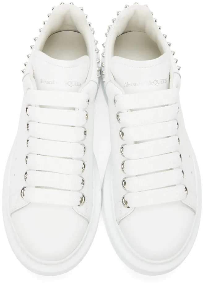 Alexander McQueen White Studded Oversized Sneakers