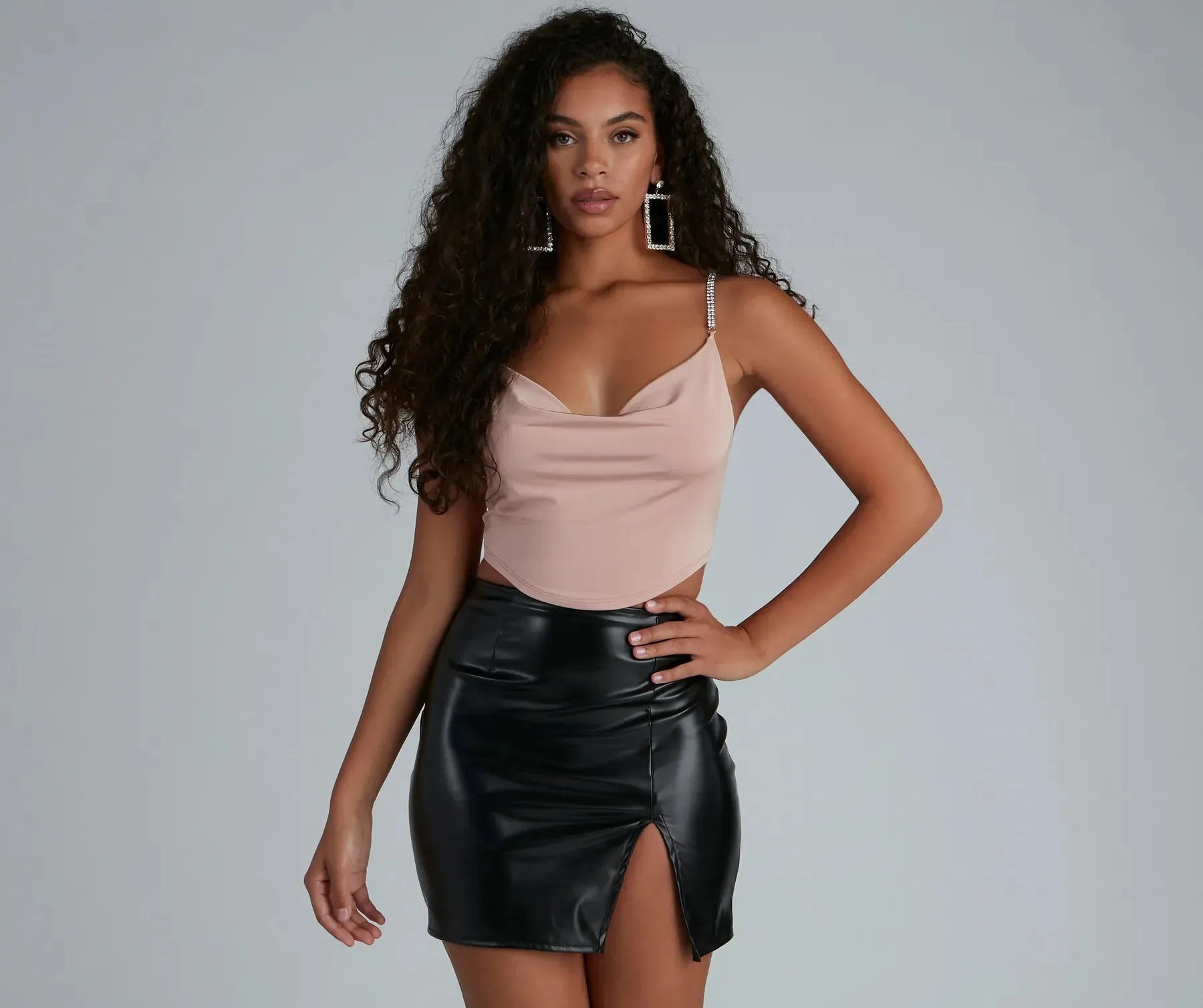 All That Glam Rhinestone Crop Top