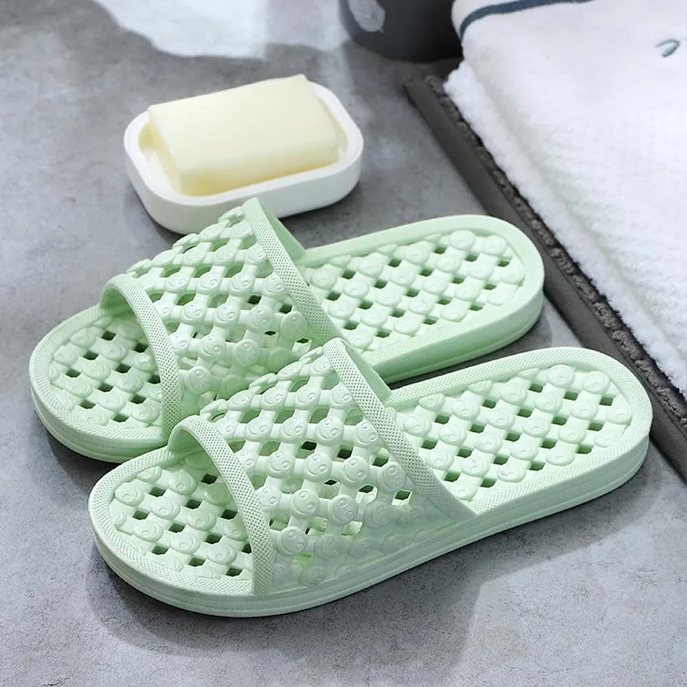 AYYDMY Quick Drying Shower Slippers for Women Men, Non Slip House Shoes Cushioned Thick Sole Bathroom Sandals Indoor Outdoor Soft Platform Sandals for Living Room, Shower, Pool, Beach, SPA, Gym