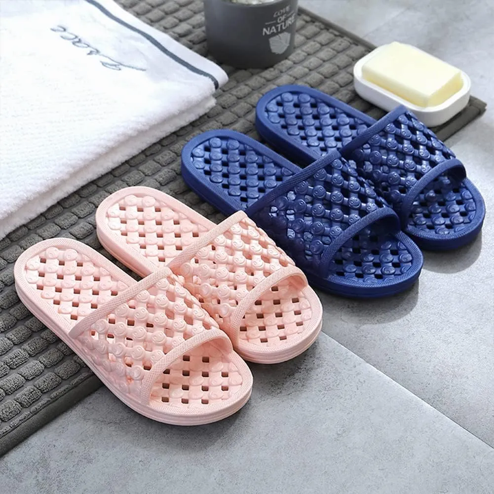 AYYDMY Quick Drying Shower Slippers for Women Men, Non Slip House Shoes Cushioned Thick Sole Bathroom Sandals Indoor Outdoor Soft Platform Sandals for Living Room, Shower, Pool, Beach, SPA, Gym
