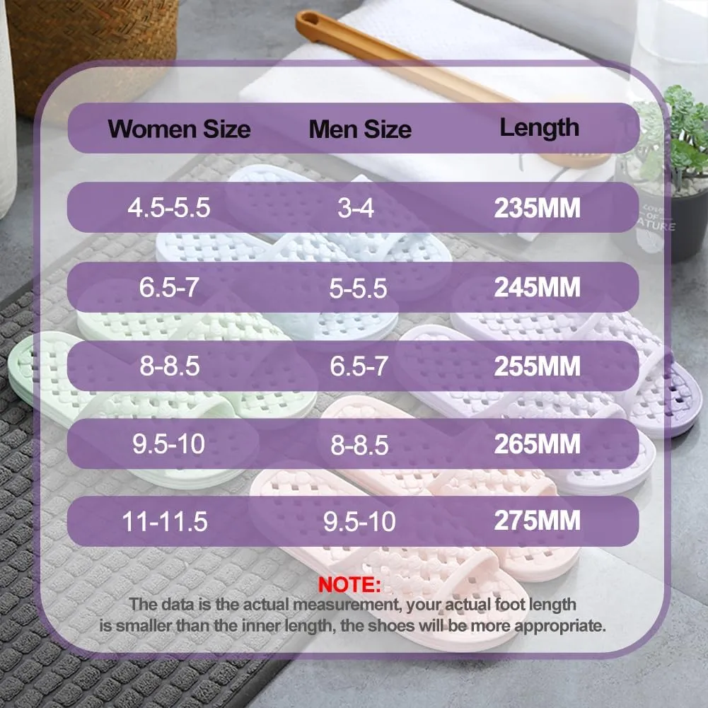 AYYDMY Quick Drying Shower Slippers for Women Men, Non Slip House Shoes Cushioned Thick Sole Bathroom Sandals Indoor Outdoor Soft Platform Sandals for Living Room, Shower, Pool, Beach, SPA, Gym