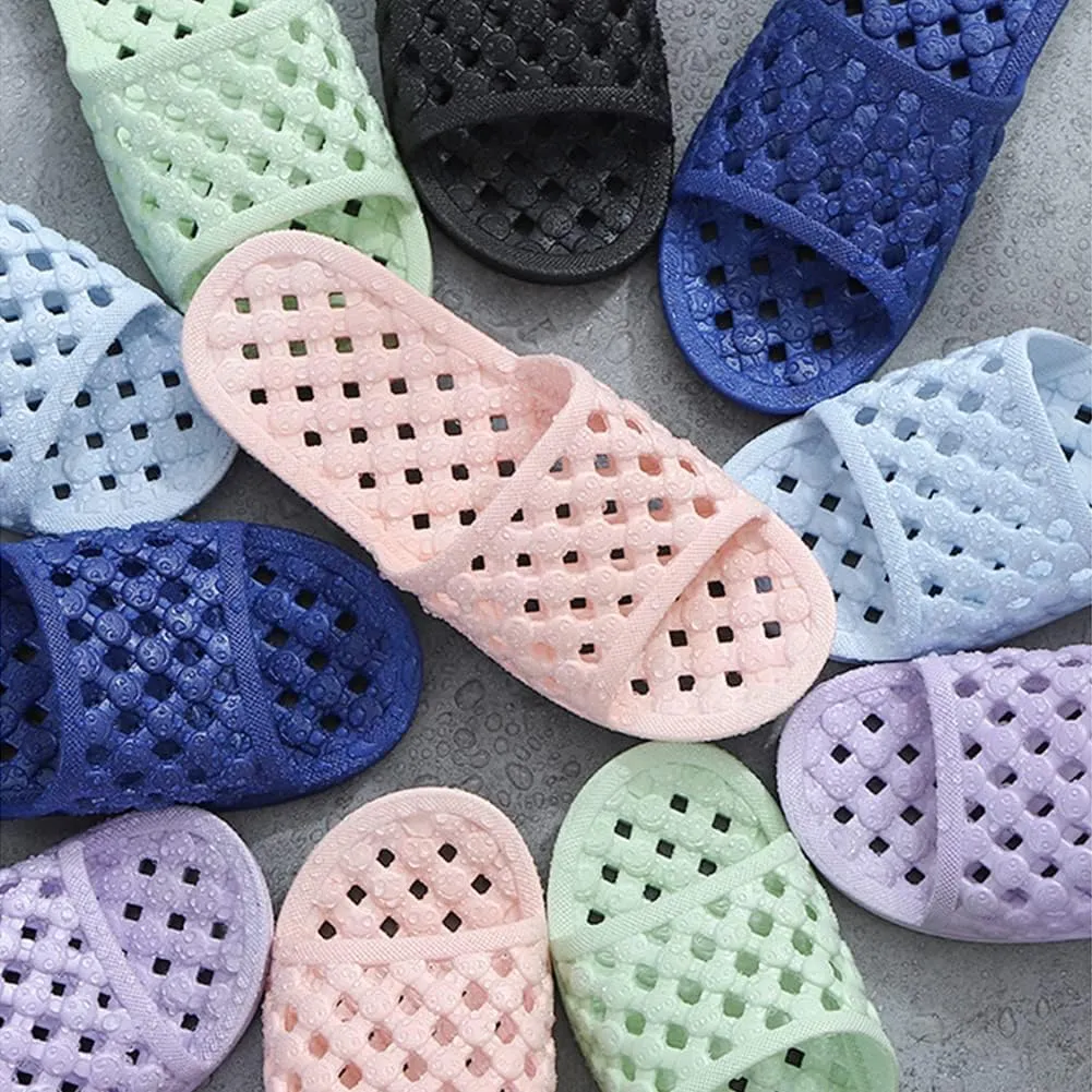 AYYDMY Quick Drying Shower Slippers for Women Men, Non Slip House Shoes Cushioned Thick Sole Bathroom Sandals Indoor Outdoor Soft Platform Sandals for Living Room, Shower, Pool, Beach, SPA, Gym