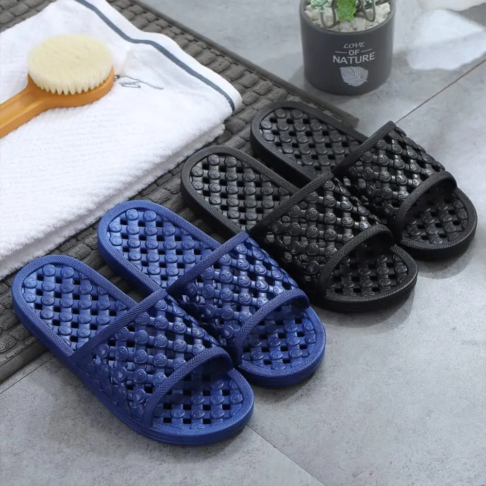 AYYDMY Quick Drying Shower Slippers for Women Men, Non Slip House Shoes Cushioned Thick Sole Bathroom Sandals Indoor Outdoor Soft Platform Sandals for Living Room, Shower, Pool, Beach, SPA, Gym