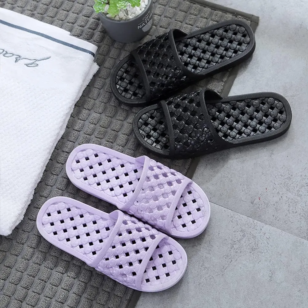AYYDMY Quick Drying Shower Slippers for Women Men, Non Slip House Shoes Cushioned Thick Sole Bathroom Sandals Indoor Outdoor Soft Platform Sandals for Living Room, Shower, Pool, Beach, SPA, Gym