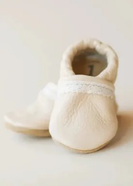 Baby Leather Slip-On Shoes in Cream