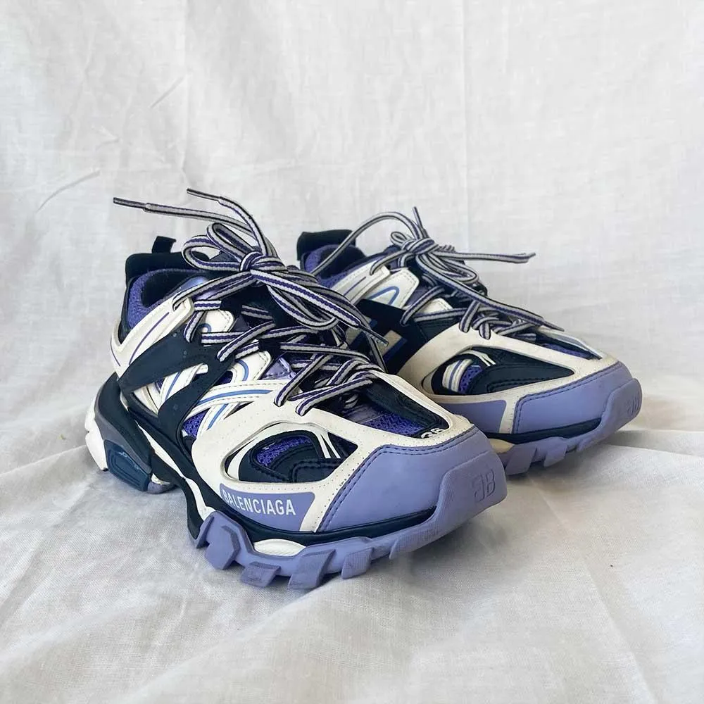 Balenciaga Purple and White Track Sneakers, 36