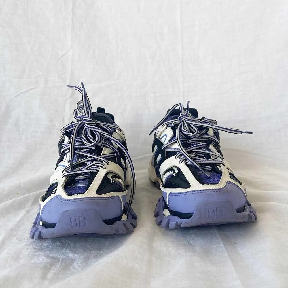 Balenciaga Purple and White Track Sneakers, 36