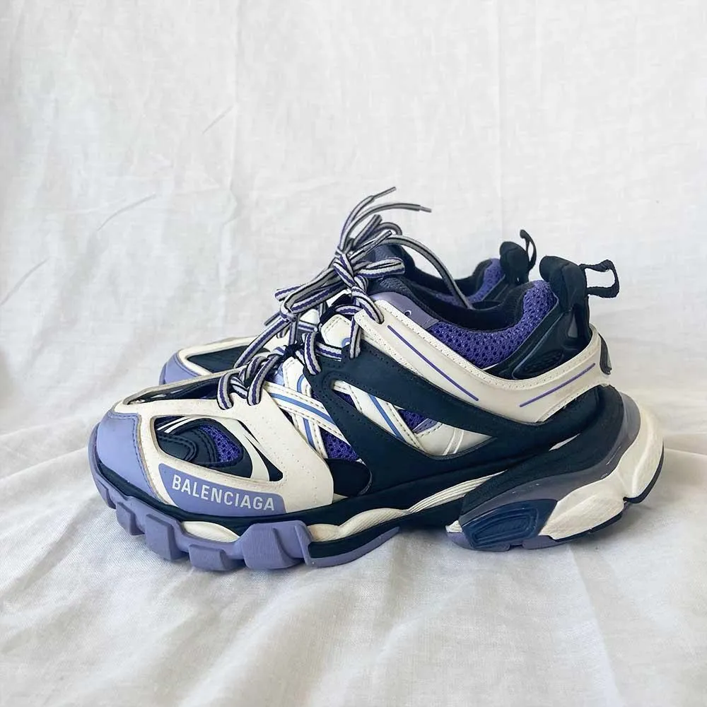 Balenciaga Purple and White Track Sneakers, 36