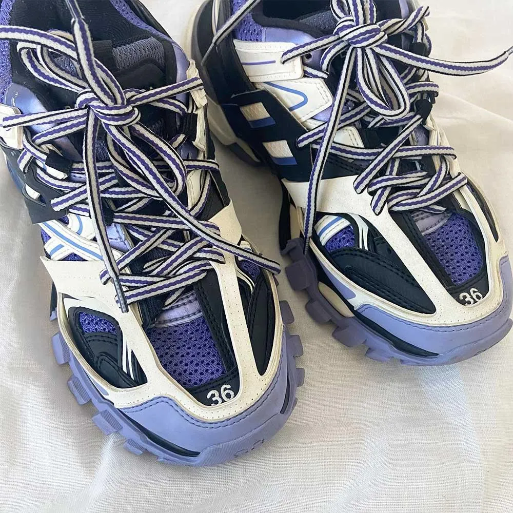 Balenciaga Purple and White Track Sneakers, 36