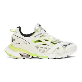 Balenciaga White and Yellow Track Sneakers