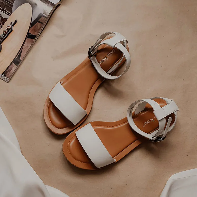 BeauToday Outdoor Summer Flat Sandals for Women