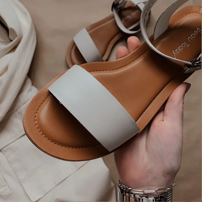BeauToday Outdoor Summer Flat Sandals for Women