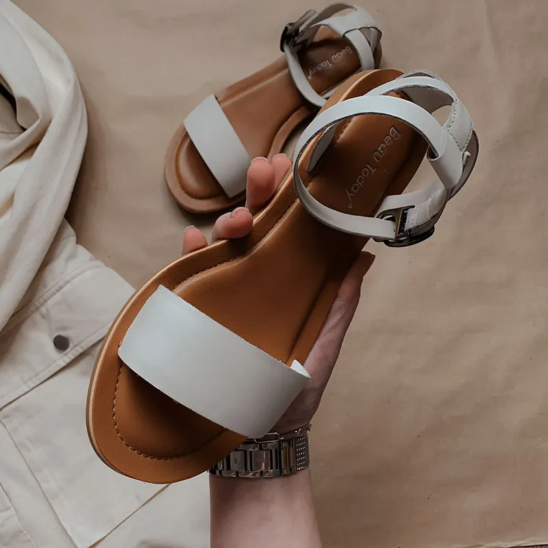 BeauToday Outdoor Summer Flat Sandals for Women