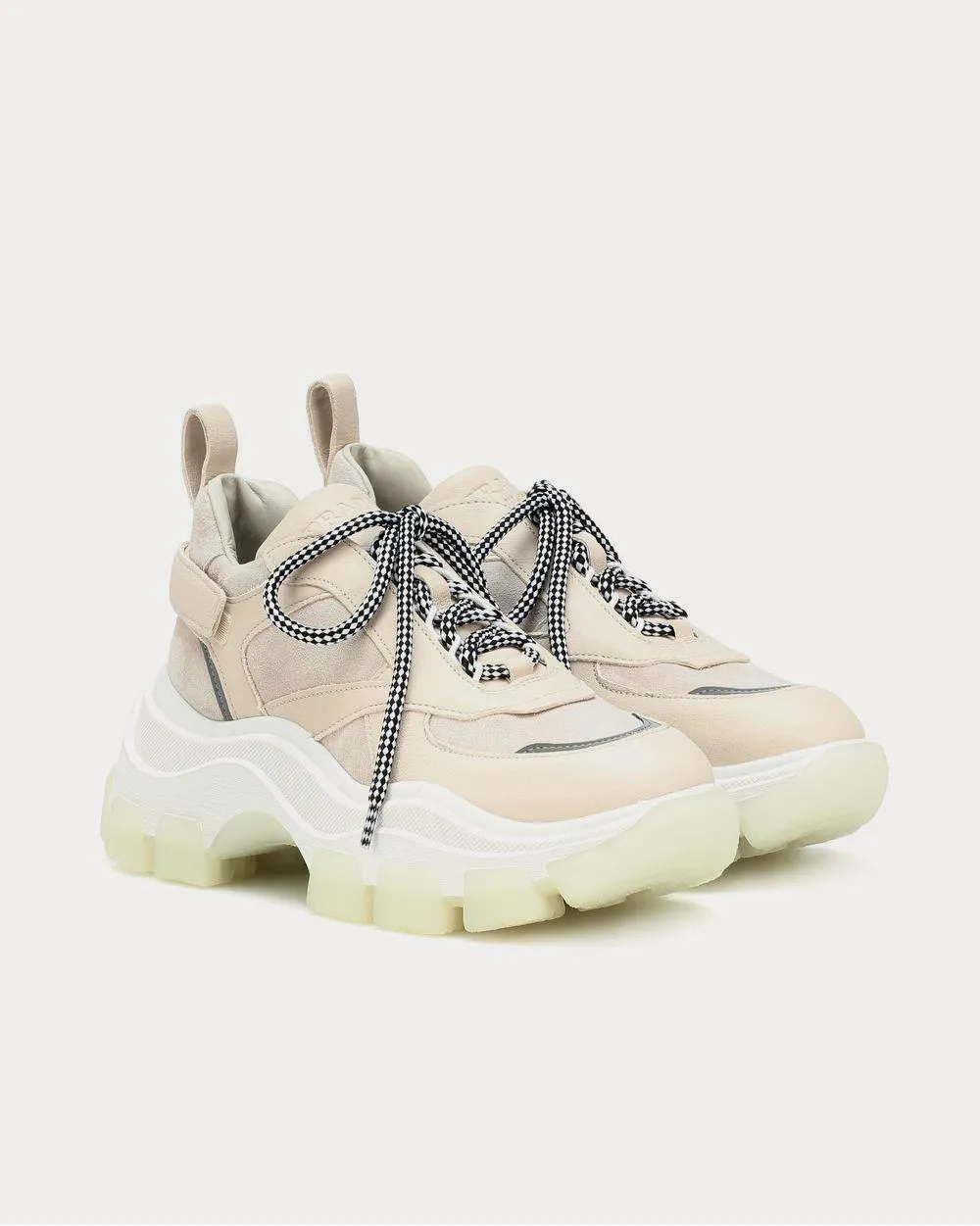 Block leather Beige Low Top Sneakers