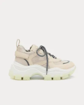Block leather Beige Low Top Sneakers