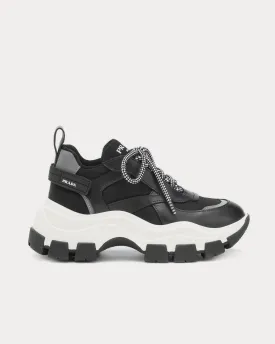 Block leather-trimmed nero Low Top Sneakers