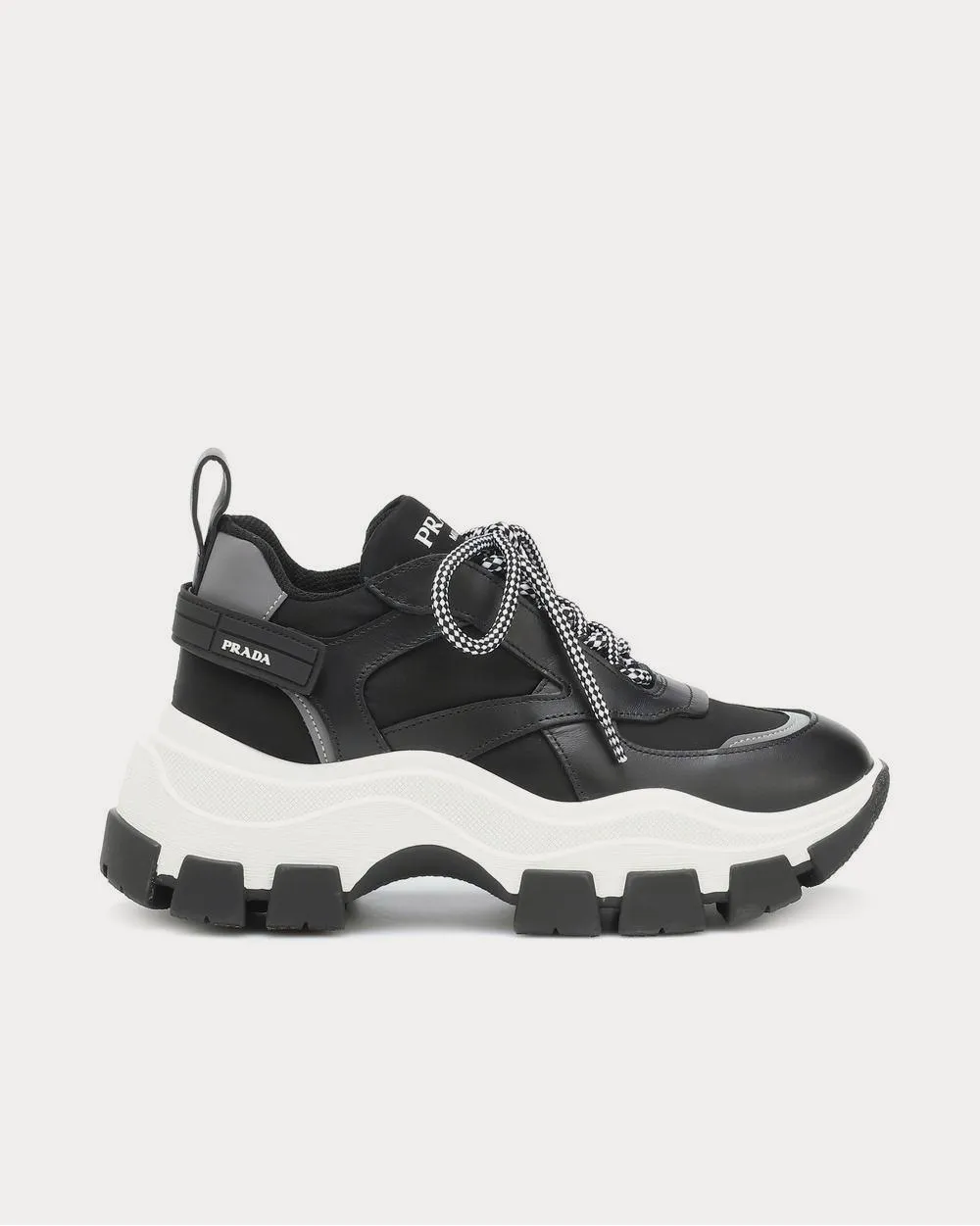 Block leather-trimmed nero Low Top Sneakers