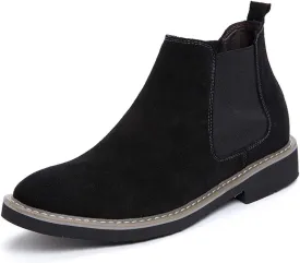 CERYTHRINA Mens Elevator Chelsea Boot 2.36 Inches Taller Invisible Height Increasing High-top Leather Dress Boots