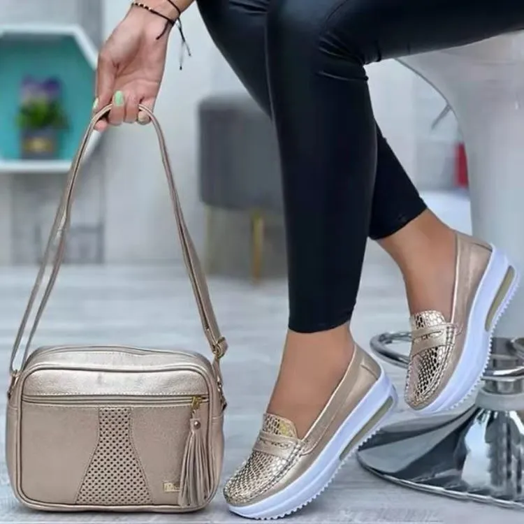 Comelyy Casual shoes solid color soft sole work shoes