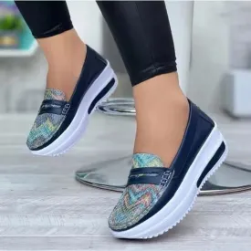 Comelyy Casual shoes solid color soft sole work shoes