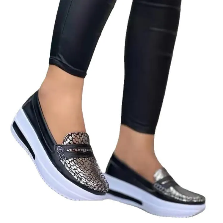 Comelyy Casual shoes solid color soft sole work shoes