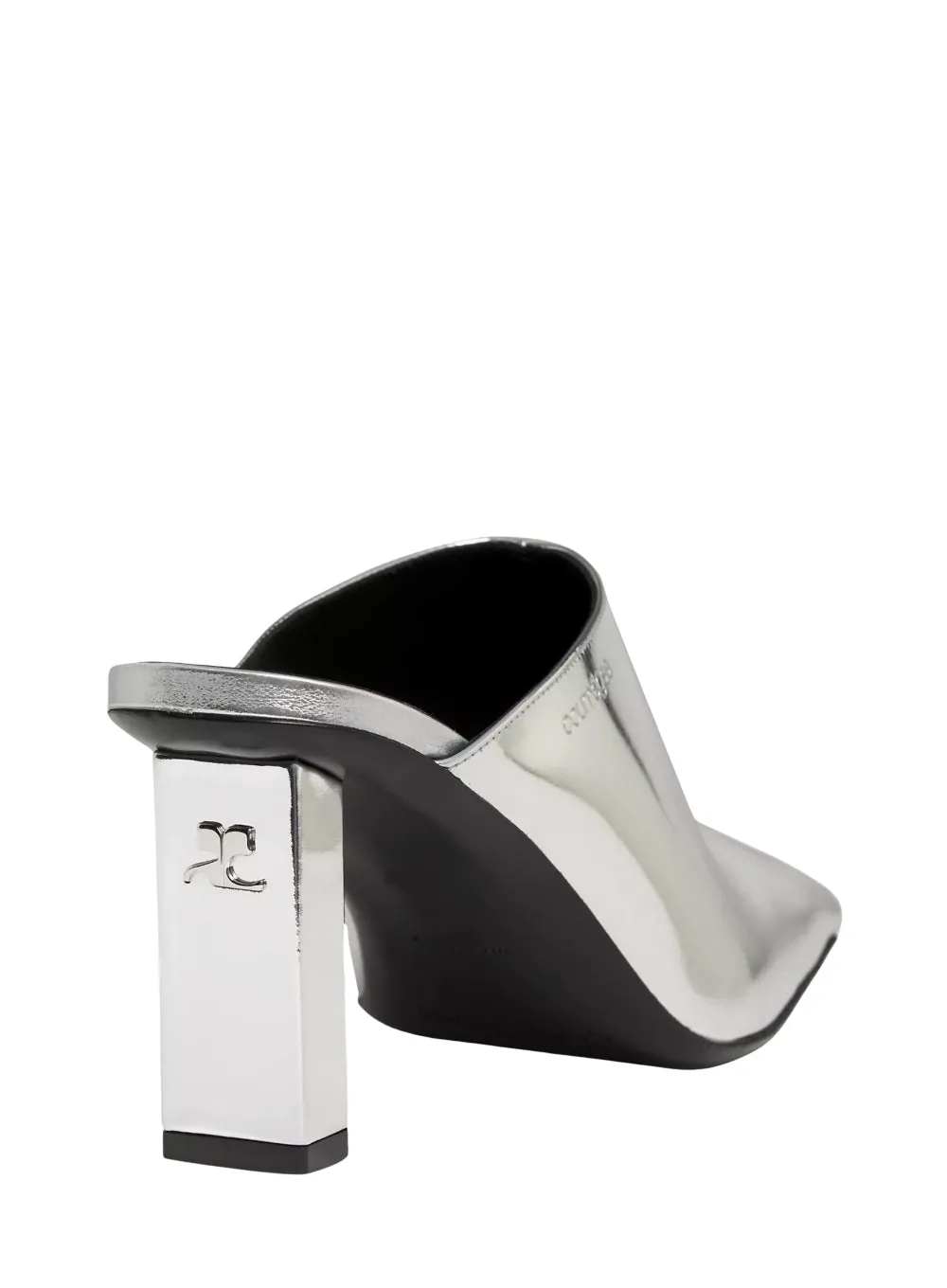 COURRÈGES | Sleek Mirror Heeled Mules