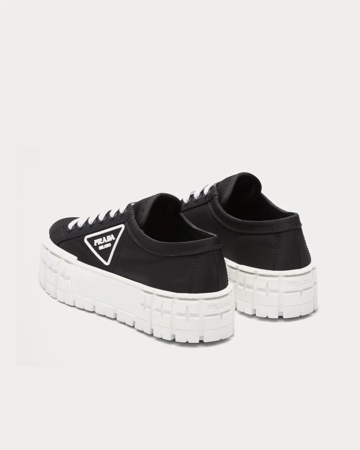 Double Wheel Nylon Gabardine Black Low Top Sneakers