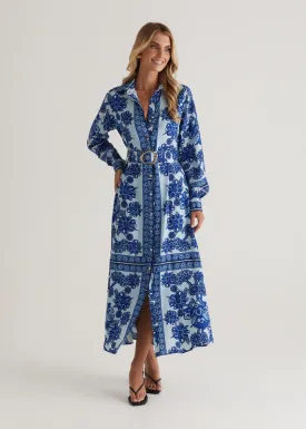 Eventide Maxi Dress - Blue Floral