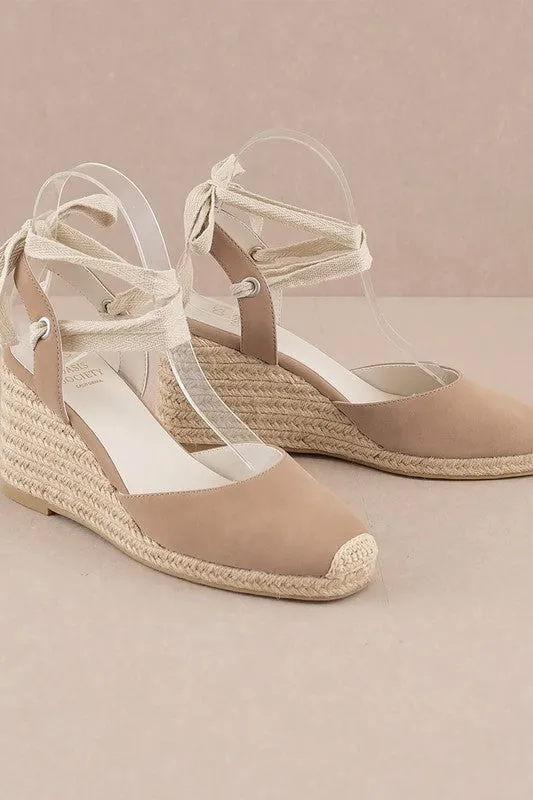 Lace Up Ankle Wedge Sandal