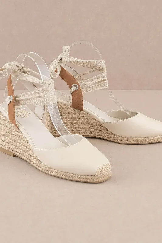 Lace Up Ankle Wedge Sandal
