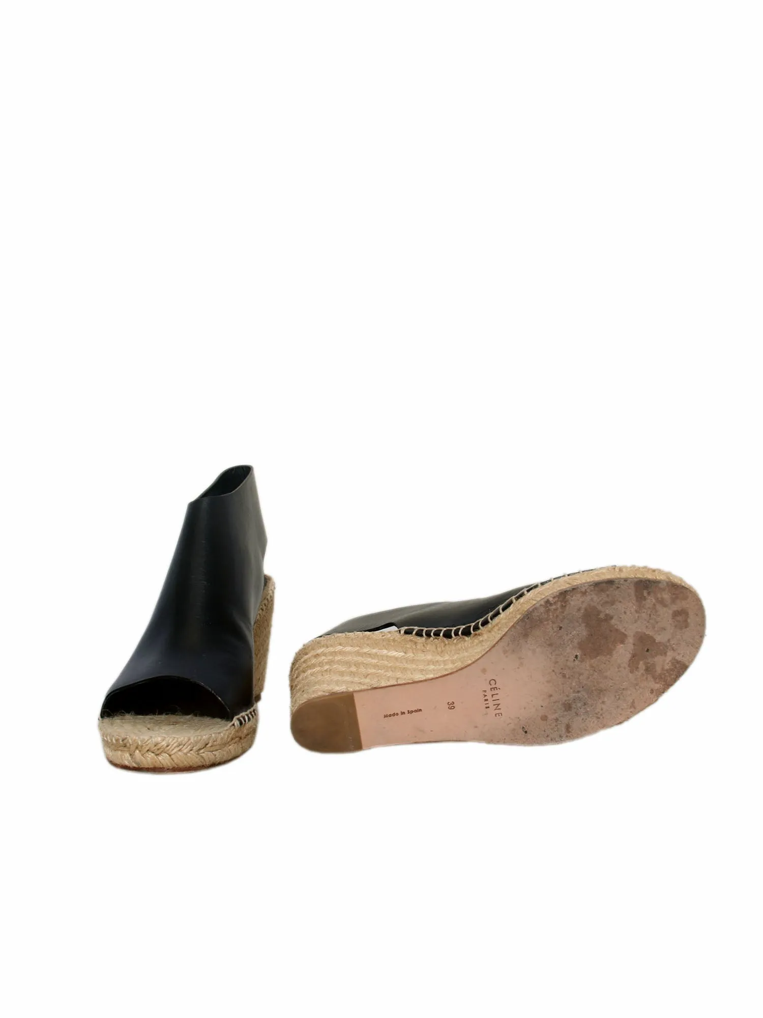 Leather Espadrille Wedge Sandals