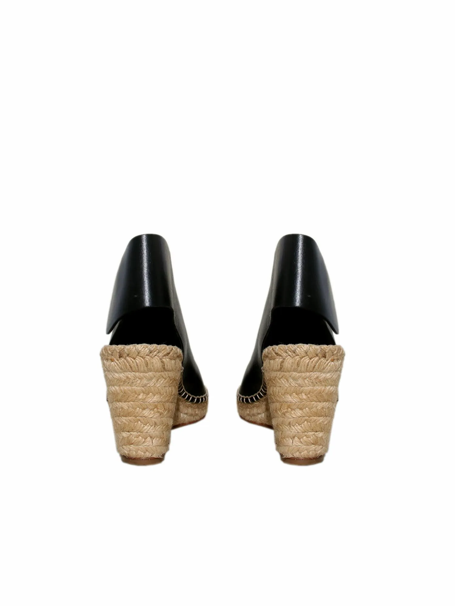 Leather Espadrille Wedge Sandals