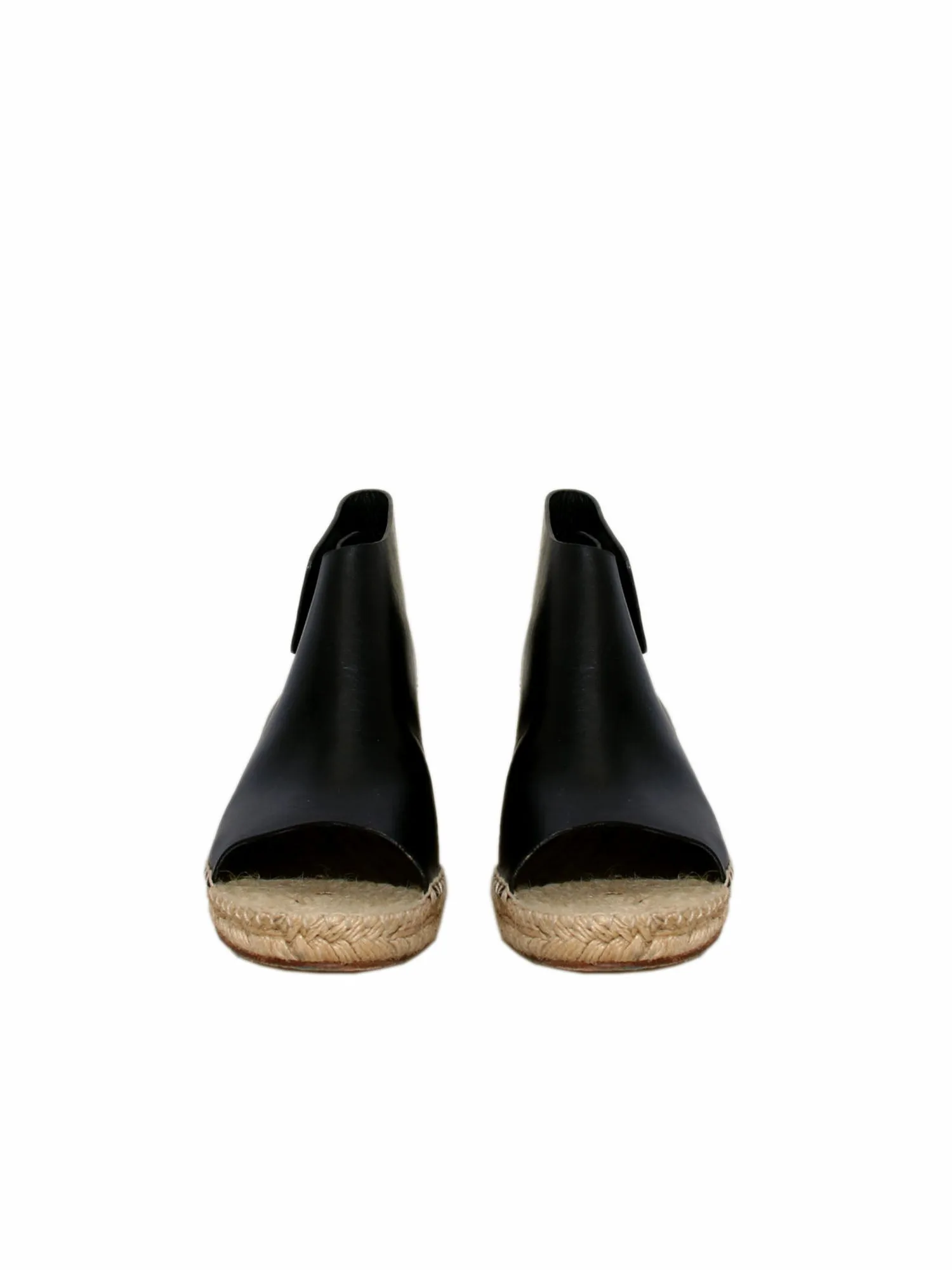 Leather Espadrille Wedge Sandals