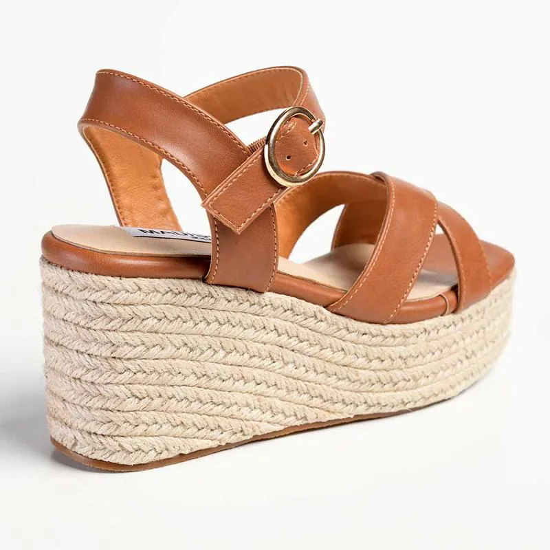 Madison Libby Espadrille Wedge Sandal - Tan